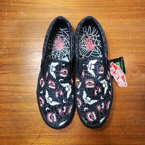 NWT VANS Classic Slip-on GLOW IN THE DARK Glow Frights Men Canvas Black (10.0)